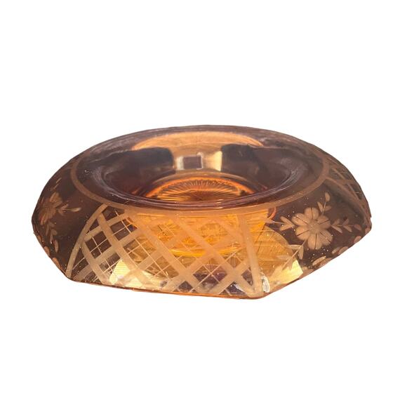 Vintage Pink Octagon Rolled Edge Consol Bowl - Picture 1 of 12